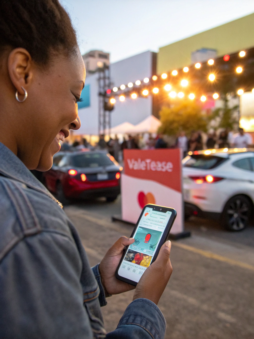 Passenger using the Vave Mai app on a smartphone
