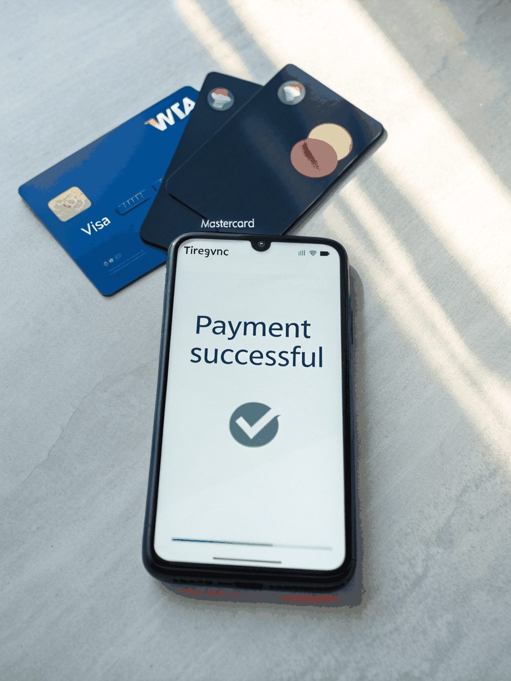 Digital payment confirmation screen on a mobile device