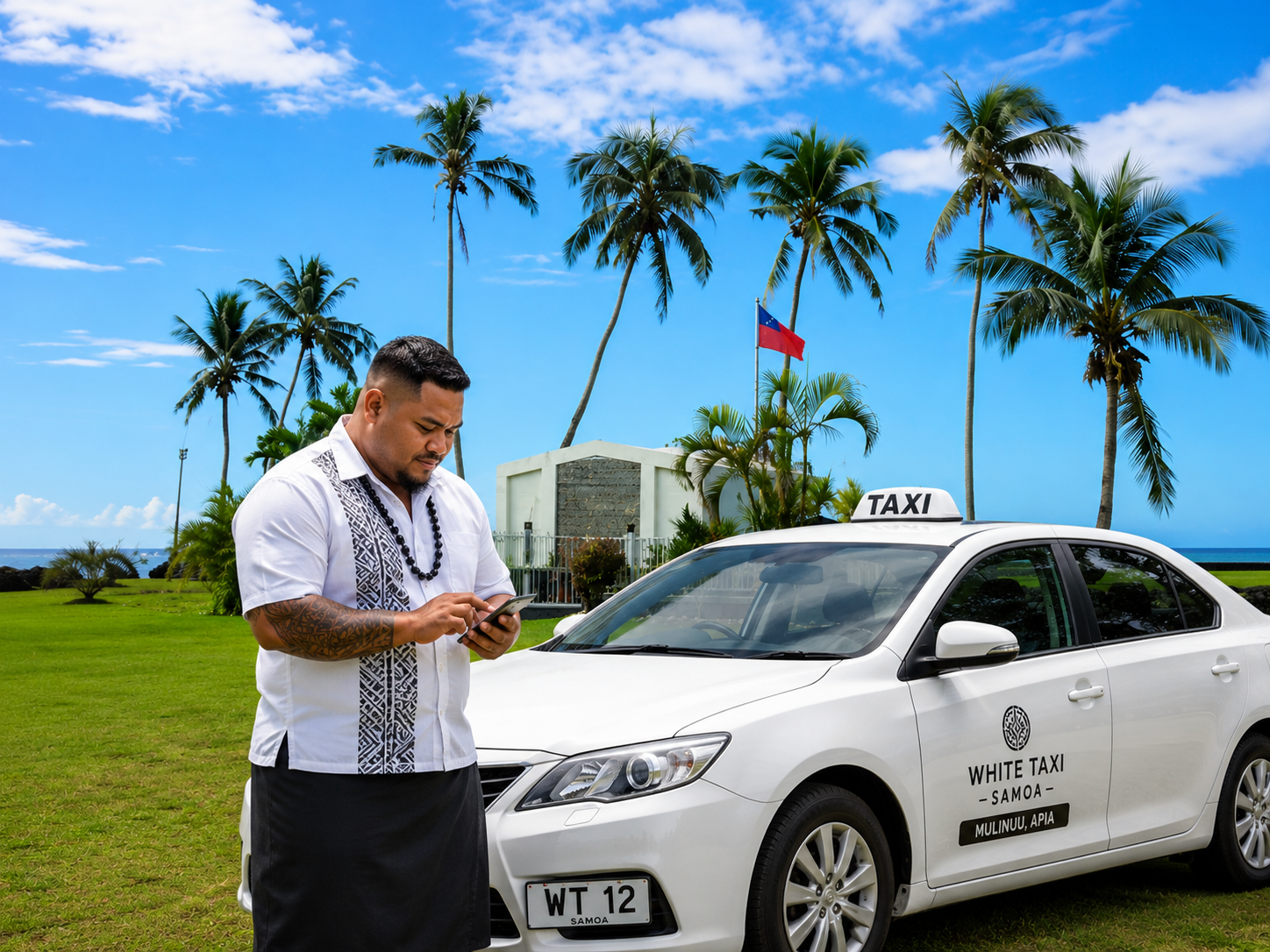 A driver using the Vave Mai app on a smartphone